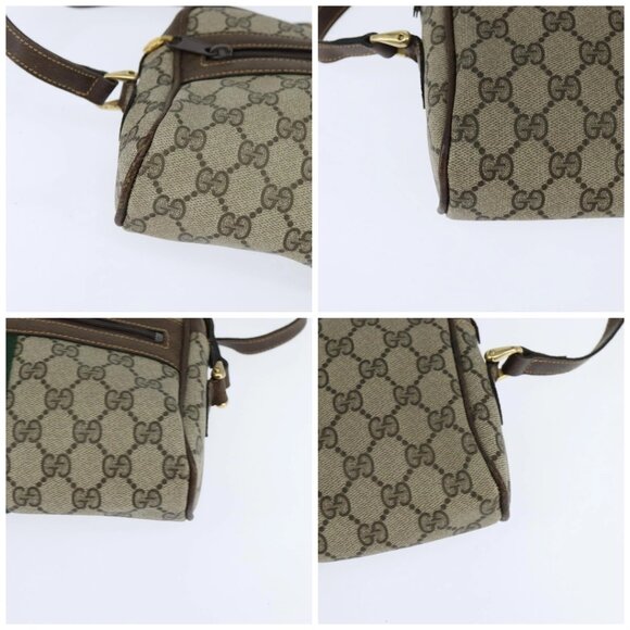GUCCI GG Supreme Web Sherry Line Shoulder Bag PVC Beige Gold 010 378 Auth 148938 - Picture 14 of 16